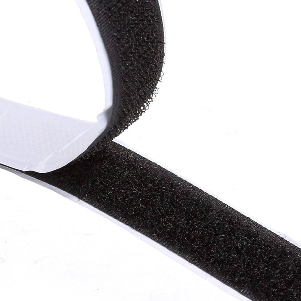 Hook & Loop Self-Adhesive Fastener Hook 50mm x 25m Black