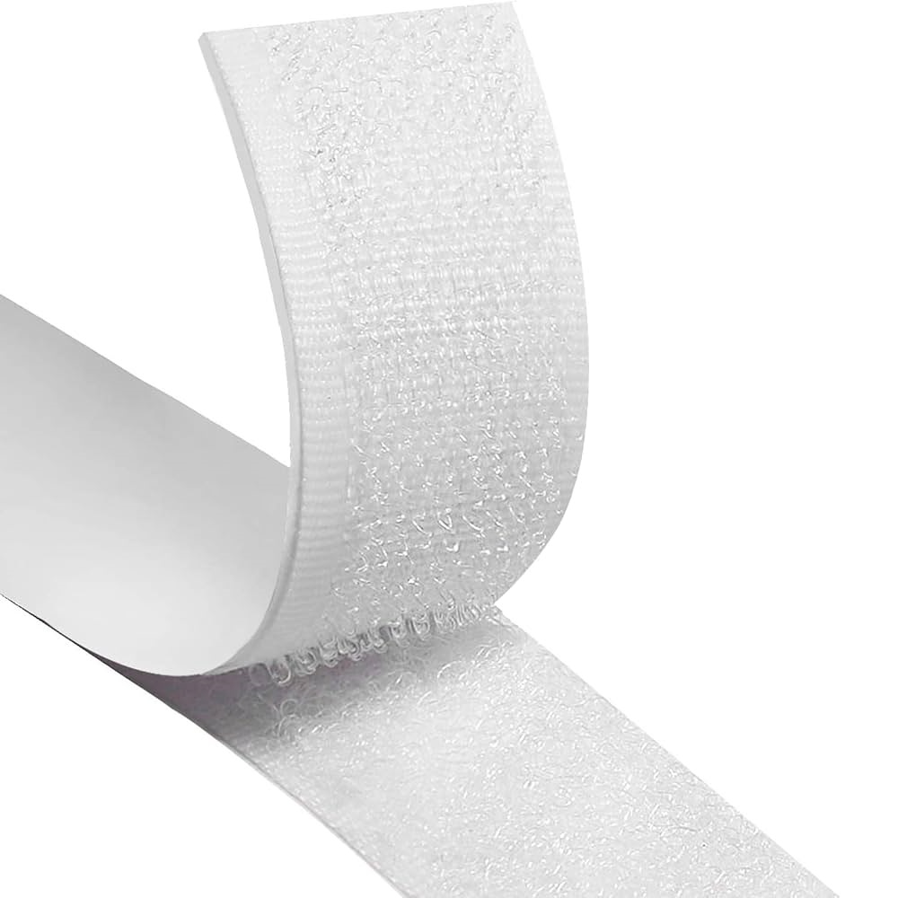 Hook & Loop Self Adhesive-Fastener Loop 50mm x 25m White